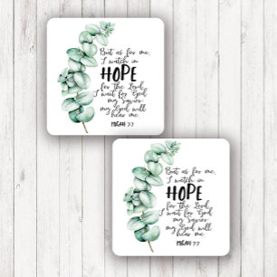 La Bible Verse Hope Eucalyptus Sticker Carré
