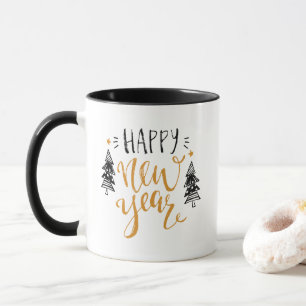 La bonne année mignonne exprime la tasse