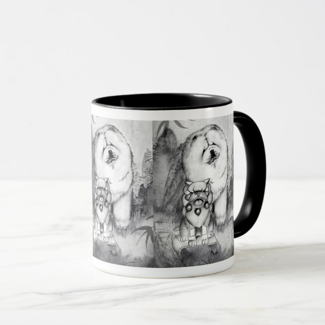 La bouffe de GARDIENS et la tasse de chien de Foo (Devant droit)