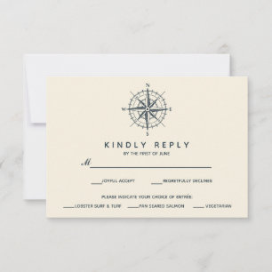 La boussole bleue   Choix de repas RSVP de mariage