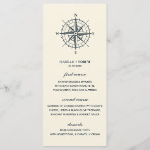 La boussole bleue   Menu Mariage nautique