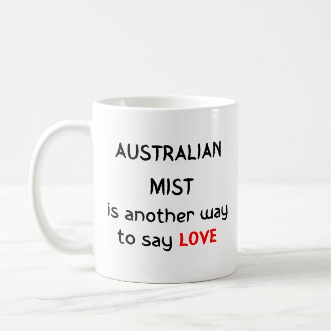 la brume australienne aime la tasse à café (Gauche)