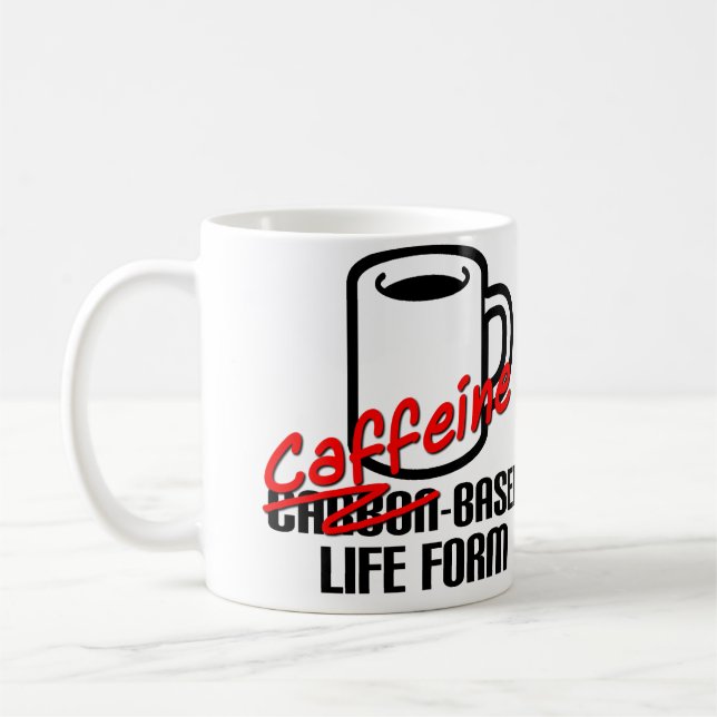 La caféine a basé la tasse de café drôle de forme (Gauche)