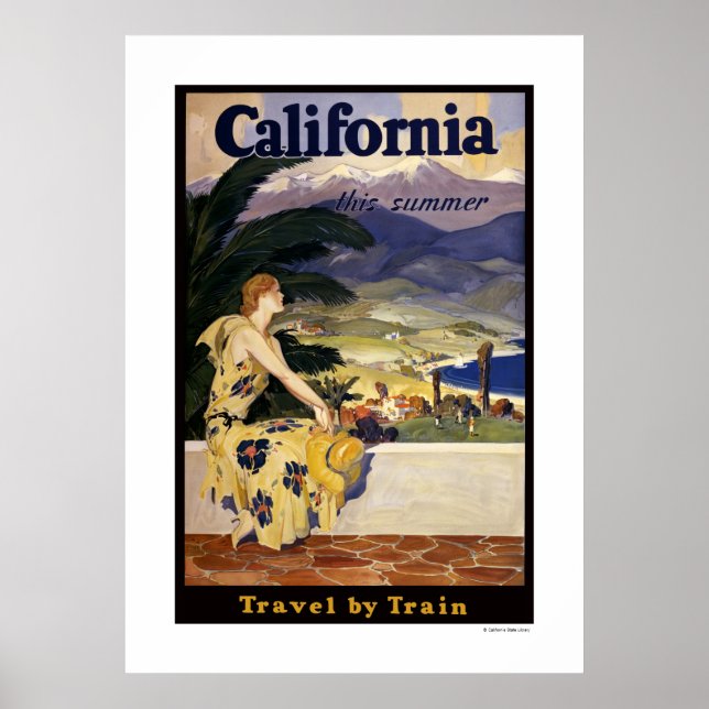 La Californie cet été. Affiche Voyage en train (Devant)