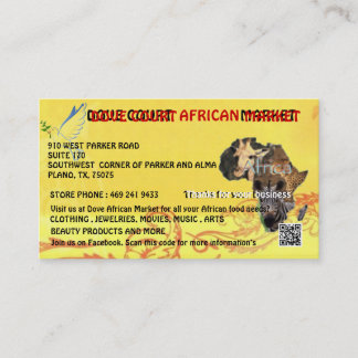 LA CARTE AFRICAINE DU MARCHÉ DE COUR DE COLOMBE A