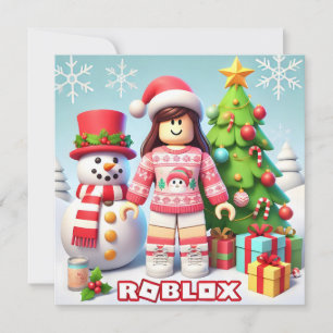 La carte classique de Noël Robloxo pour enfants