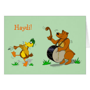 La carte d'animaux de danse folklorique de bande