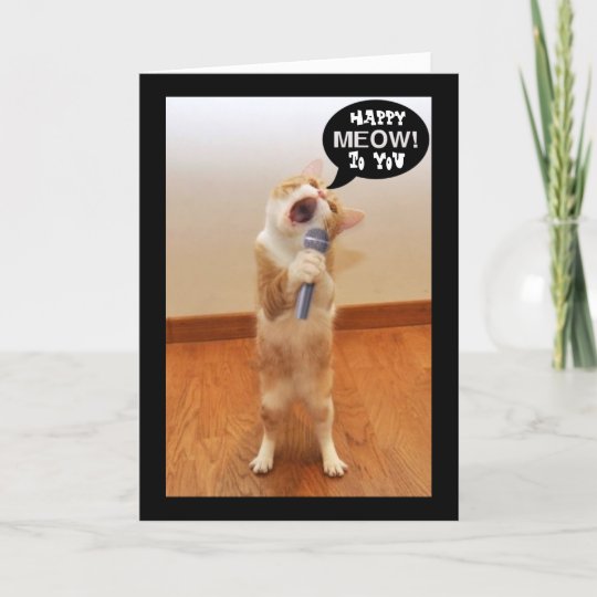 La Carte D Anniversaire De Chat De Chant Zazzle Fr