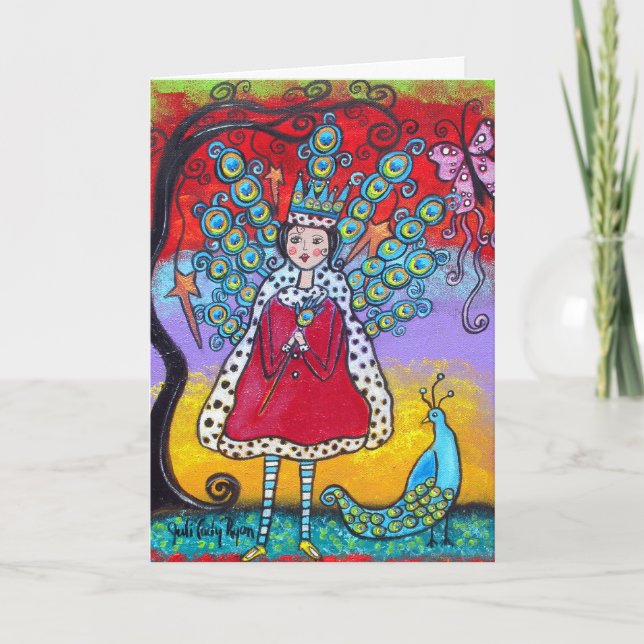 La carte d'anniversaire de la reine Peacock (Devant)
