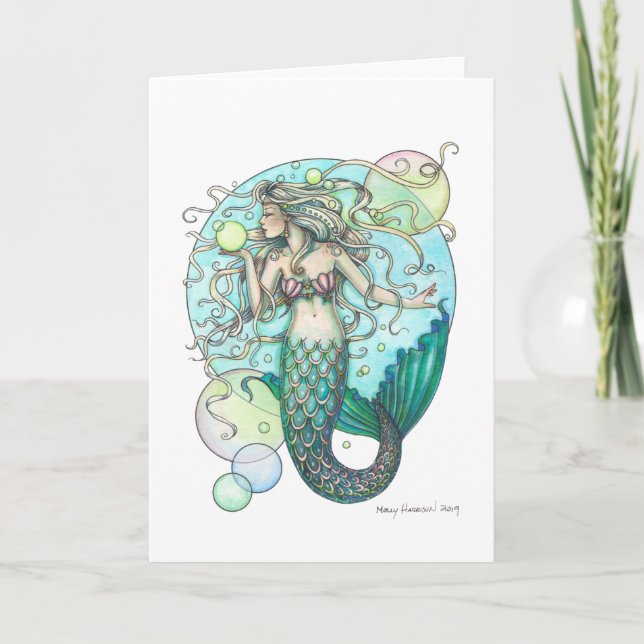 La carte d'art vierge Mermaid Bubble Fantaisie (Devant)