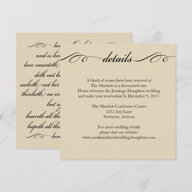 La carte de détails de mariage The Greatest of The (Devant / Derrière)