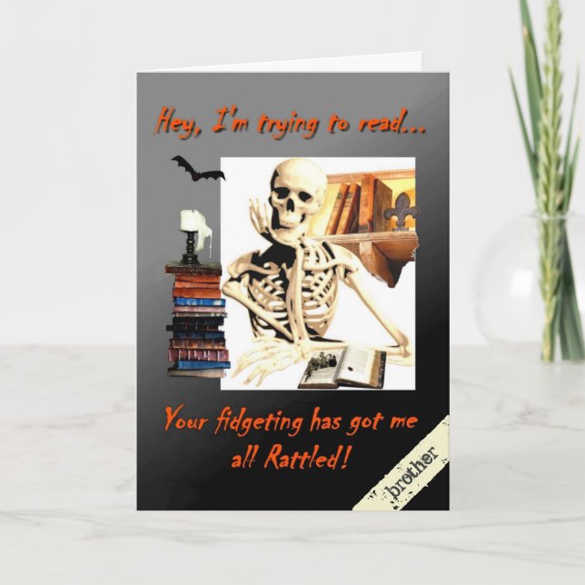 La carte de Halloween pour le frère, squelette a (Devant)