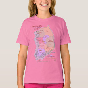 La carte de la Corée badine le T-shirt