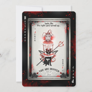 La carte de la fête d'Halloween du Joker et de son