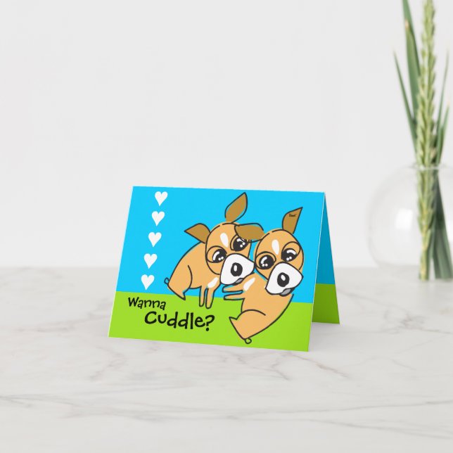 La carte de la Saint Valentin Wanna Cuddle Doggie (Devant)