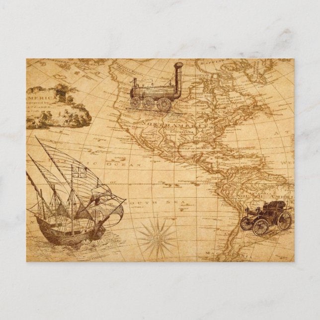 La carte de l'Amérique Vintage (Devant)