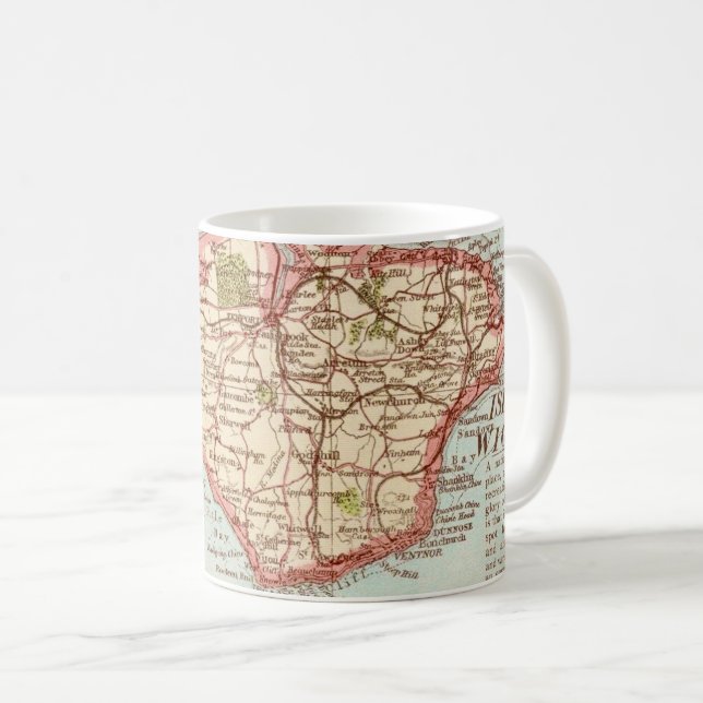 La carte de l'île de Wight sur un mug (Devant droit)