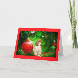 La carte de Noël de cocker tient le premier rôle