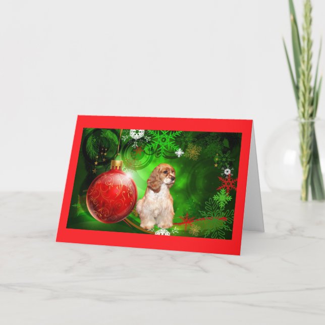 La carte de Noël de cocker tient le premier rôle (Devant)