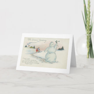 La Carte de Noël de Waving Snowman