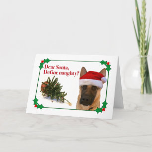 La carte de Noël du Berger Allemand vilain