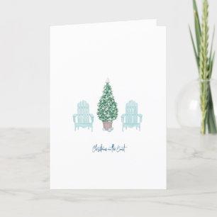 La carte de Noël du littoral de la plage