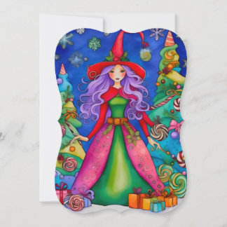La carte de Noël sorcière 3 Design