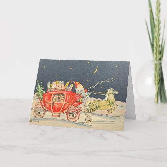 La carte de Noël vintage de livraison  (Devant)
