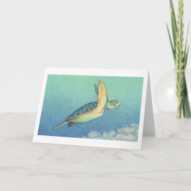 La carte de note de tortue de mer verte (Devant)