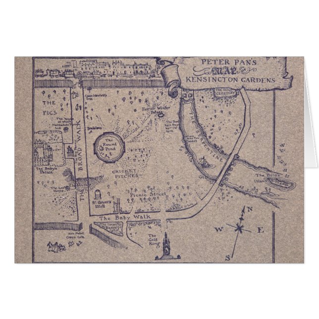 La carte de Peter Pan des jardins de Kensington (Devant horizontal)