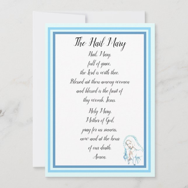 La carte de prière Je vous salue Marie (Devant)