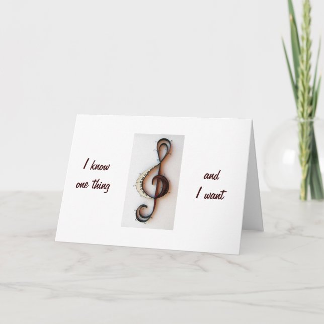 LA CARTE DE REMARQUE MUSICALE DIT "JE T'AIME" (Devant)