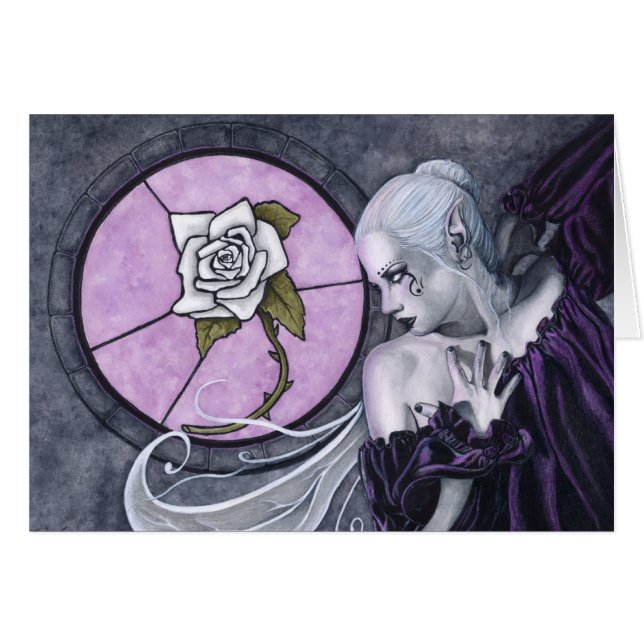 La carte de rose blanc (Devant horizontal)