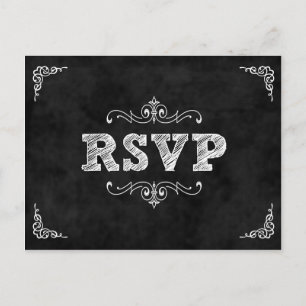 La carte de rsvp de mariage de tableau/mangent la