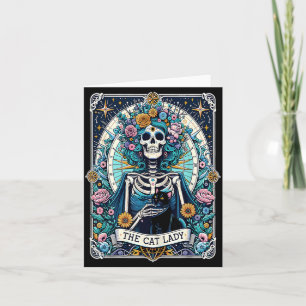 La carte de tarot de la dame aux chats squelette m