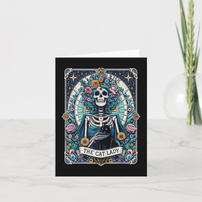 La carte de tarot de la dame aux chats squelette m (Devant)