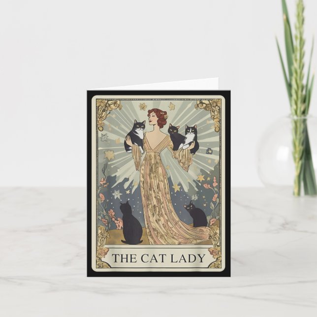 La carte de tarot de la dame aux chats squelette m (Devant)