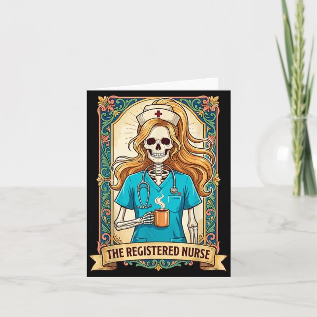 La carte de tarot de l'infirmière diplômée sorcièr (Devant)