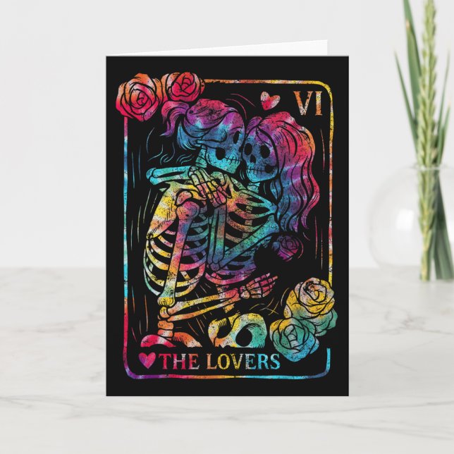 La carte de tarot des amants gothique occulte embr (Devant)