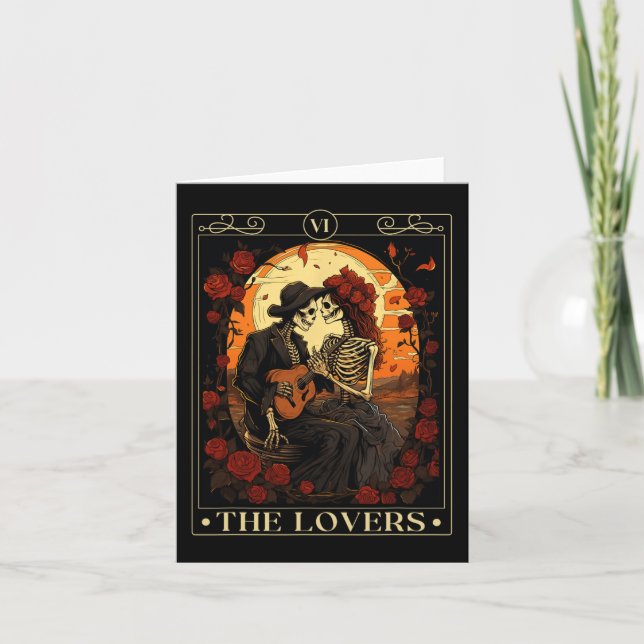 La carte de tarot des amants squelette valentin go (Devant)