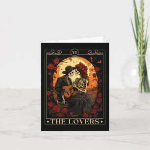 La carte de tarot des amants squelette valentin go