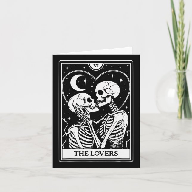 La carte de tarot des amants - Squelettes qui s'em (Devant)