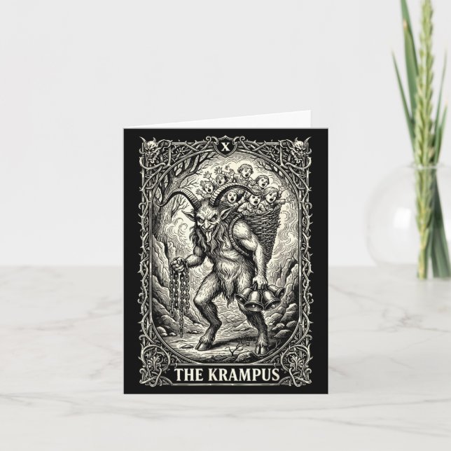 La carte de tarot Krampus Goth sorcière Pyjama noi (Devant)