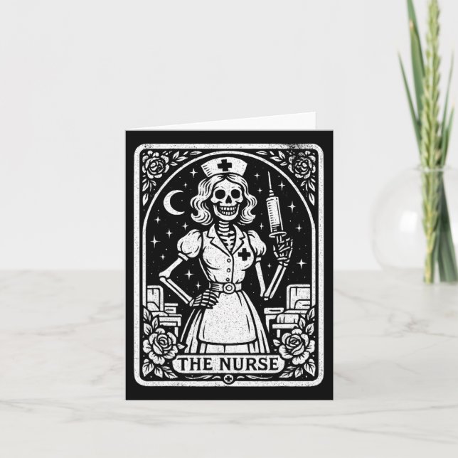 La carte de tarot squelette d'infirmière drôle inf (Devant)