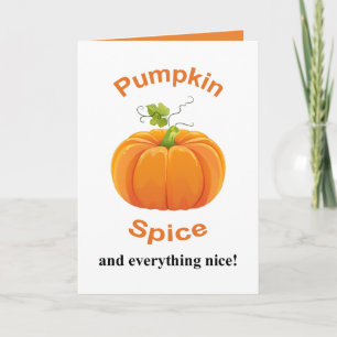 La carte de thanksgiving d'épice de citrouille
