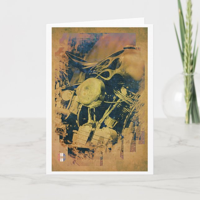 La carte de voeux artistique de moteur (Devant)