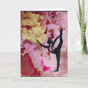 La carte de voeux originale de fille de yoga