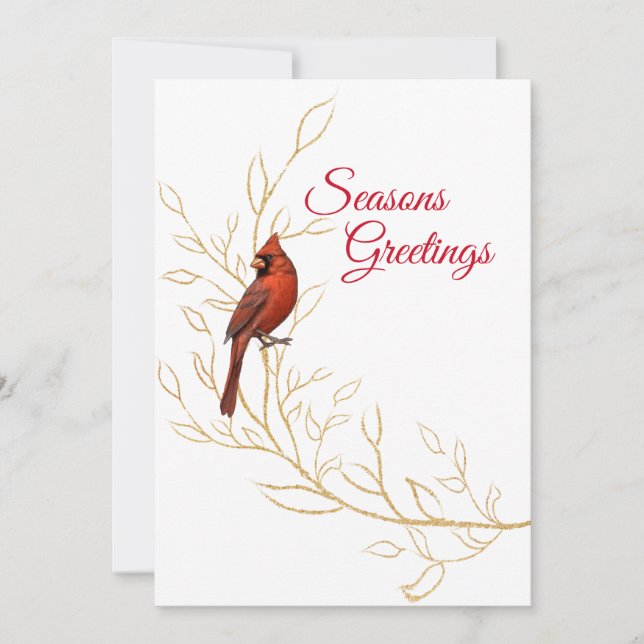 La Carte de Vœux Plate de Noël Cardinal (Devant)