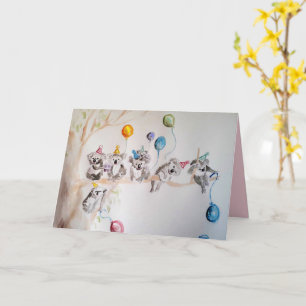 La carte d'enfant couleur aquarelle de la fête d'a