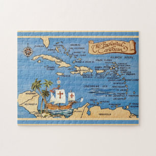 La carte des Caraïbes Puzzle 11x14